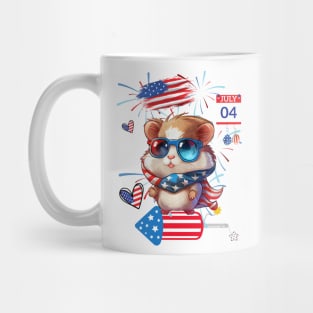 Sparkling Independence: A Hamster's Celebration Mug